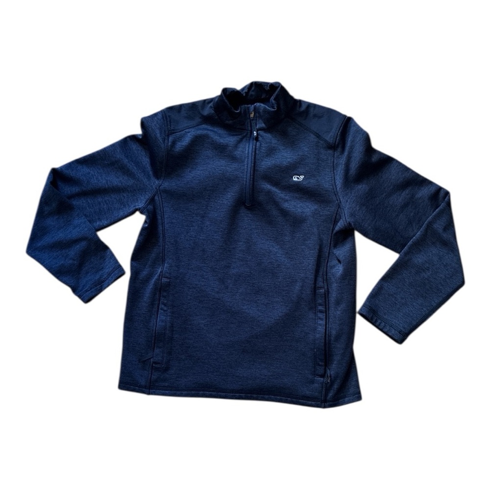 Vineyard Vines Performance (Fleece lining) Blue Quarter-Zip Pullover Sz. L